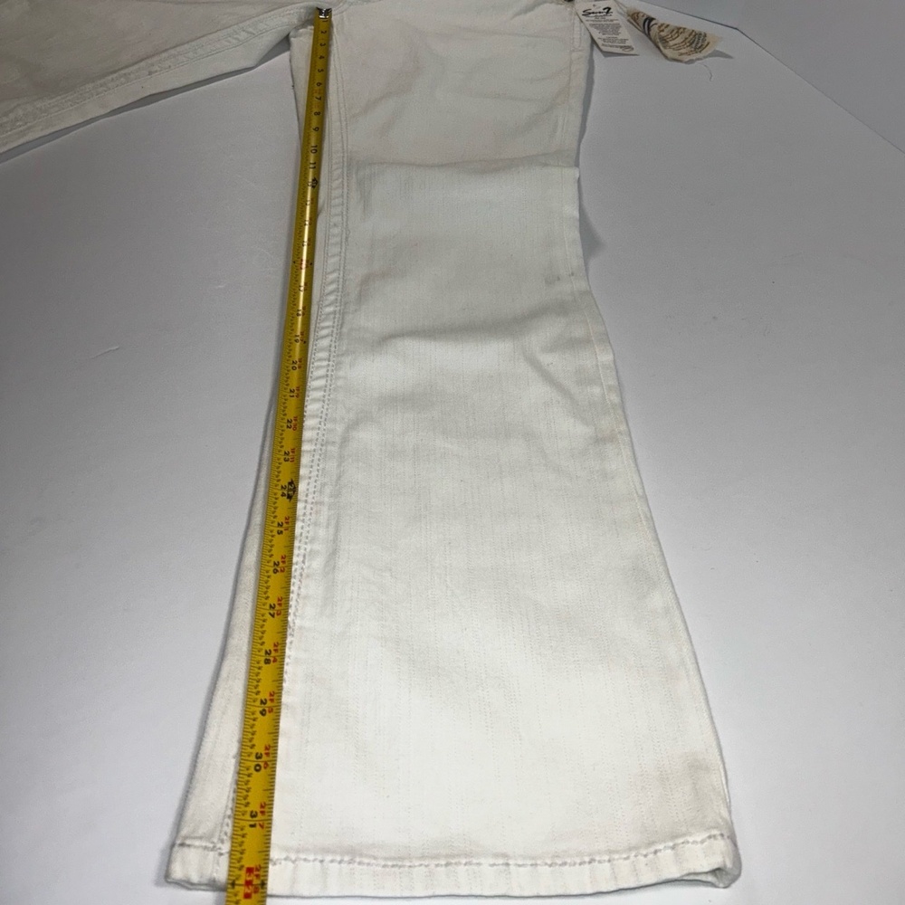 NWT Seven7 Jeans‎ Womens Size 12 White Bootcut Flap Pocket Distressed Boho Chic - Picture 5 of 8